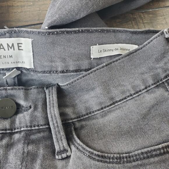 Frame Denim Dark Grey Zipped Ankle Le Skinny de Jeanne Size 26 - Picture 11 of 12